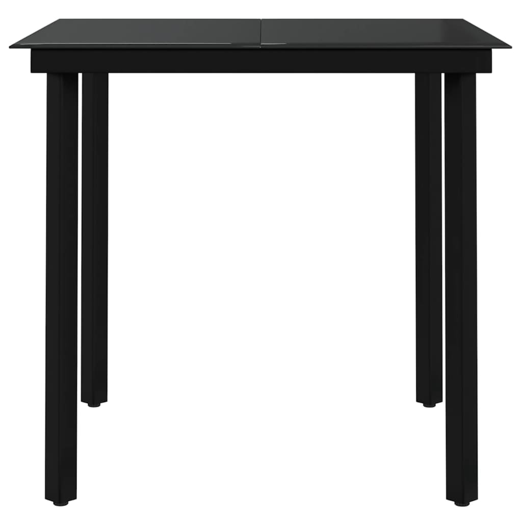 Garden Dining Set Grey and Black