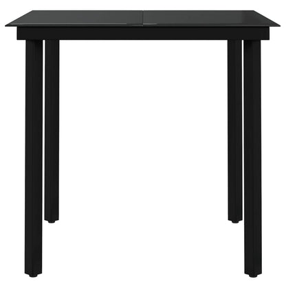 Garden Dining Set Grey and Black
