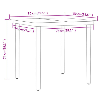 Garden Dining Set Grey and Black
