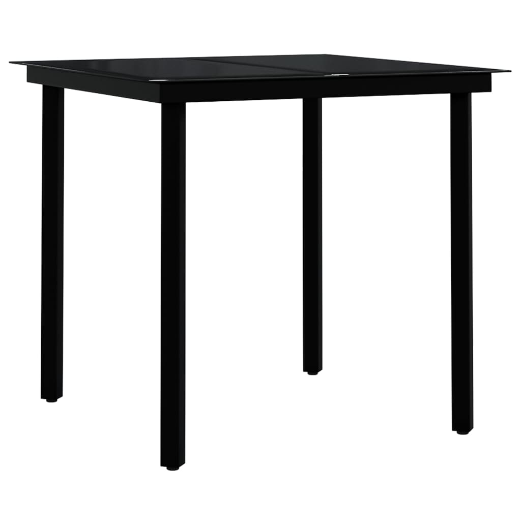 Garden Dining Set Grey and Black