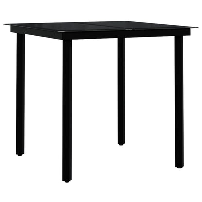 Garden Dining Set Grey and Black
