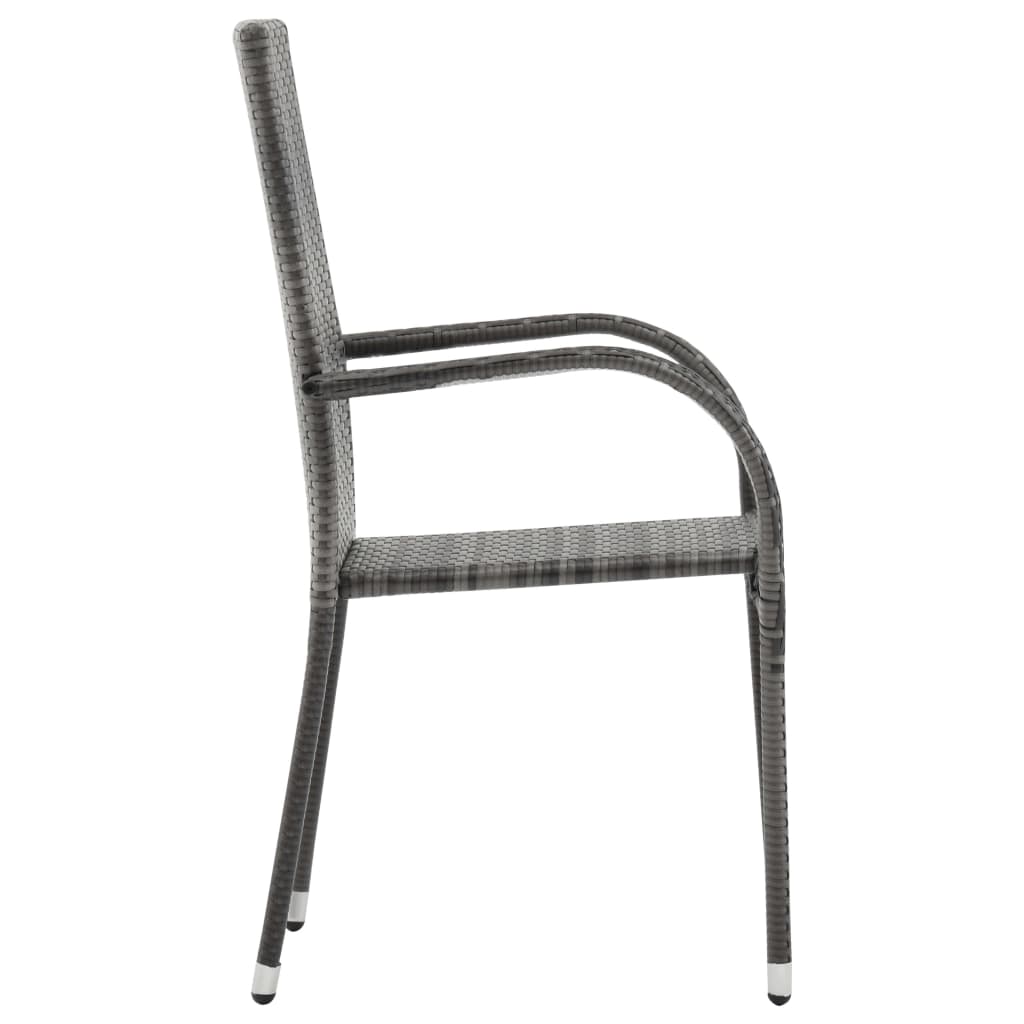 Garden Dining Set Grey and Black