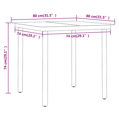 Garden Dining Set Grey and Black