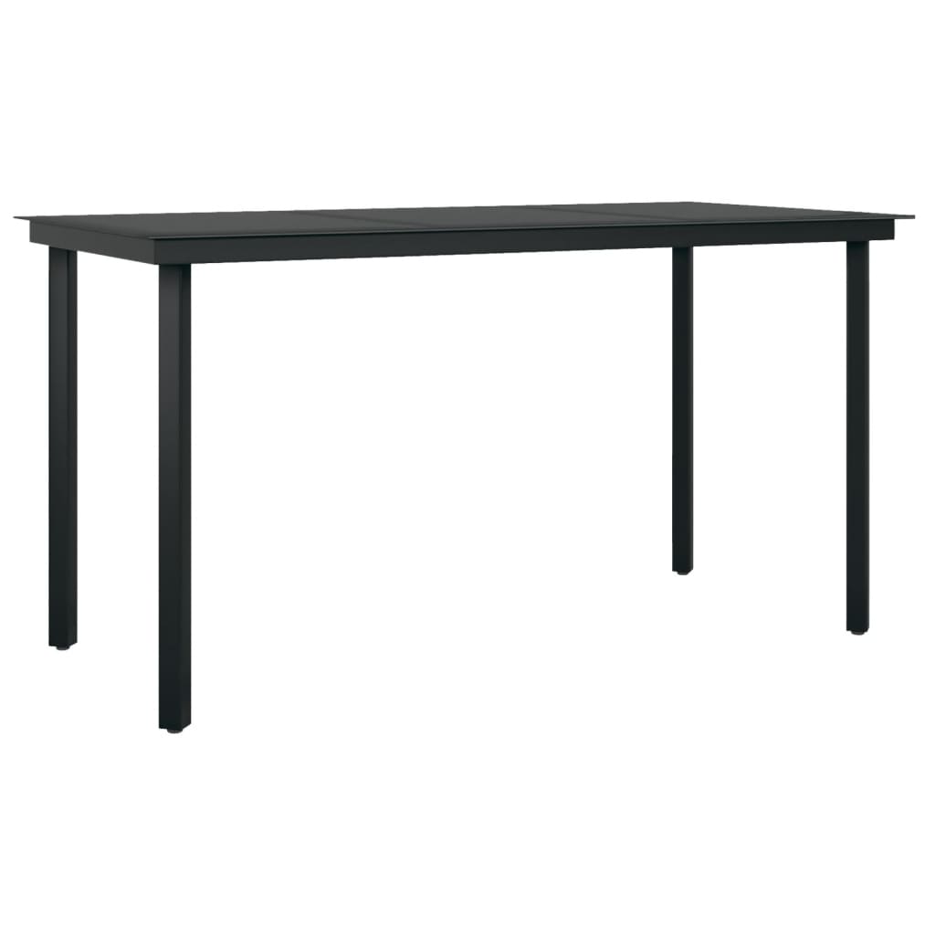 Garden Dining Set Grey and Black