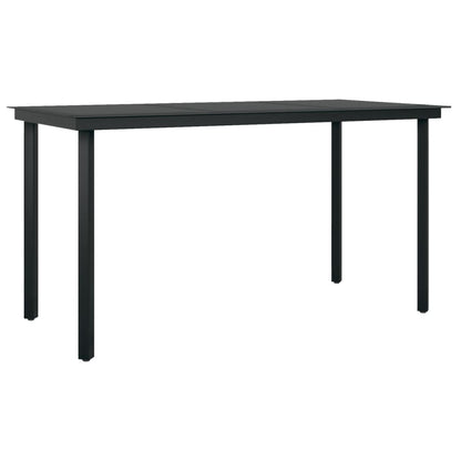Garden Dining Set Grey and Black
