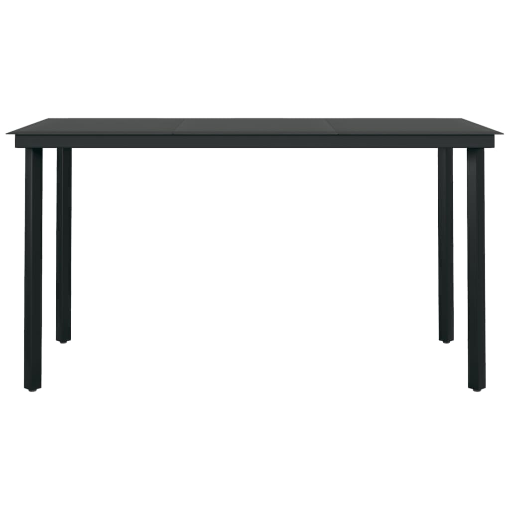Garden Dining Set Grey and Black