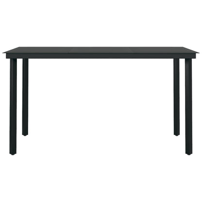 Garden Dining Set Grey and Black