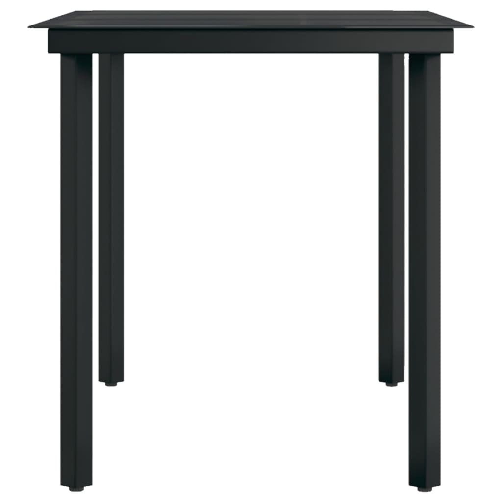 Garden Dining Set Grey and Black