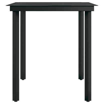 Garden Dining Set Grey and Black