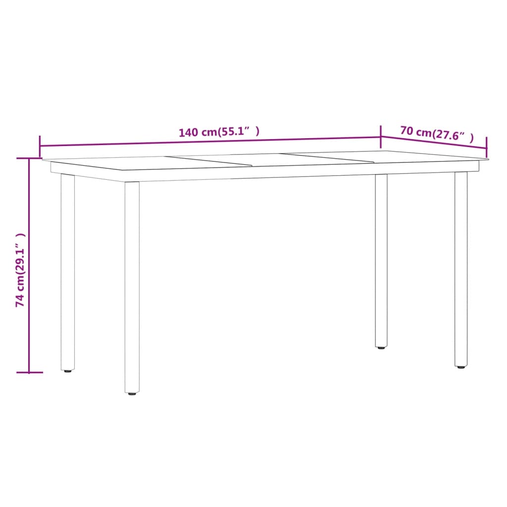 Garden Dining Set Grey and Black