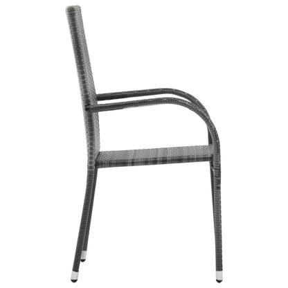 Garden Dining Set Grey and Black