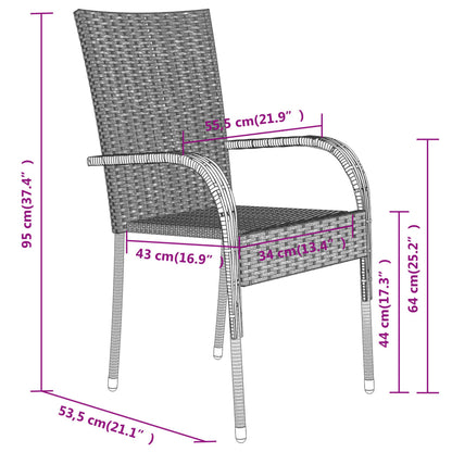 Garden Dining Set Grey and Black