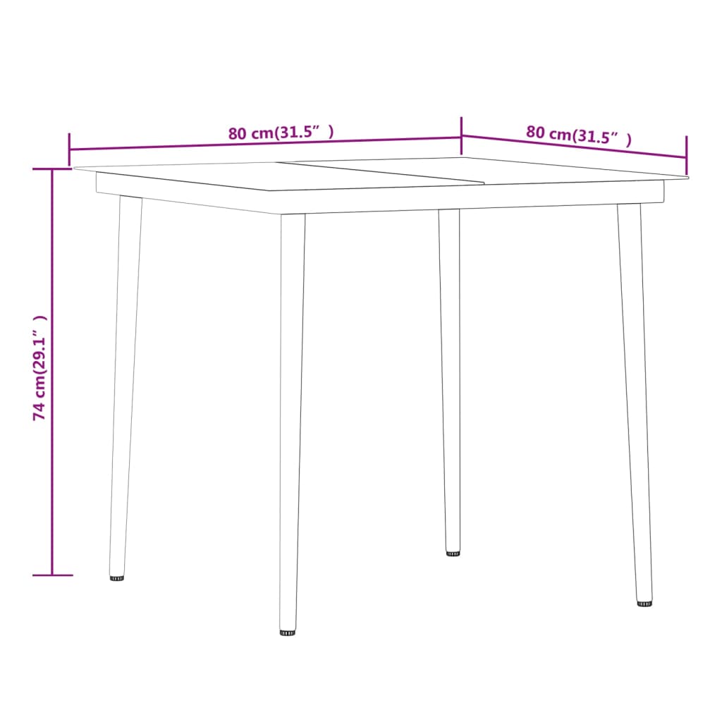 Garden Dining Set Grey and Black
