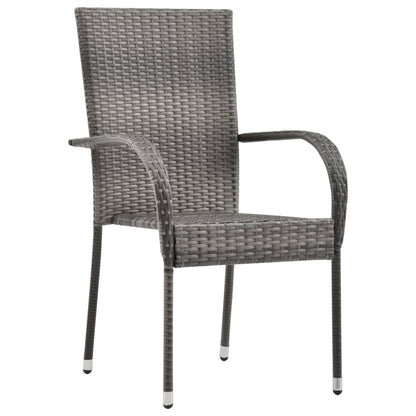 Garden Dining Set Grey and black