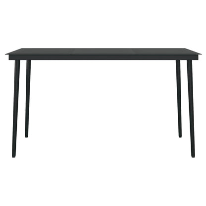 Garden Dining Set Grey and black