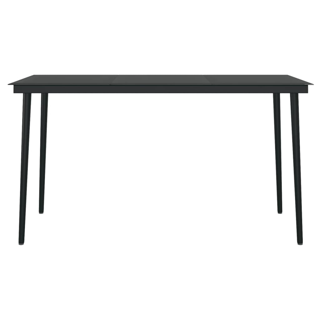 Garden Dining Set Grey and black