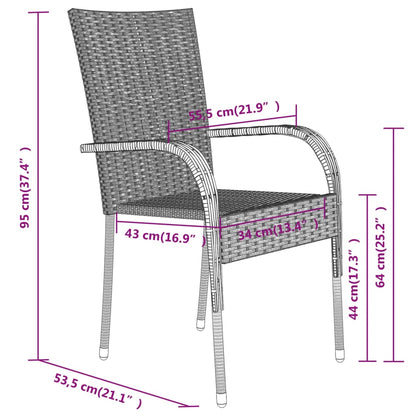 Garden Dining Set Gray and black