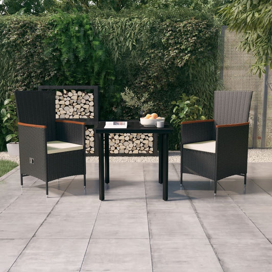 Garden Dining Set Black, Cream White
