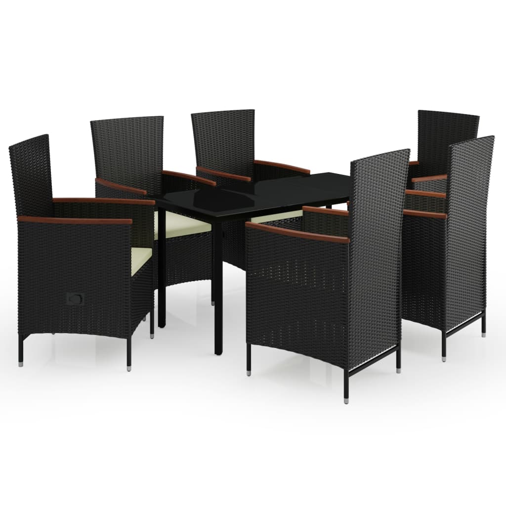 Garden Dining Set Black
