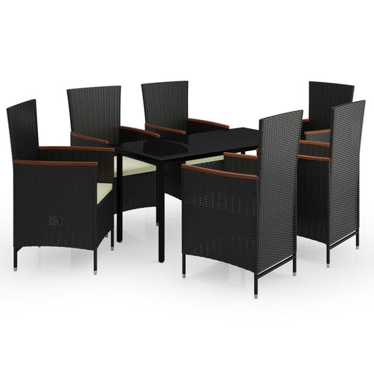 Garden Dining Set Black