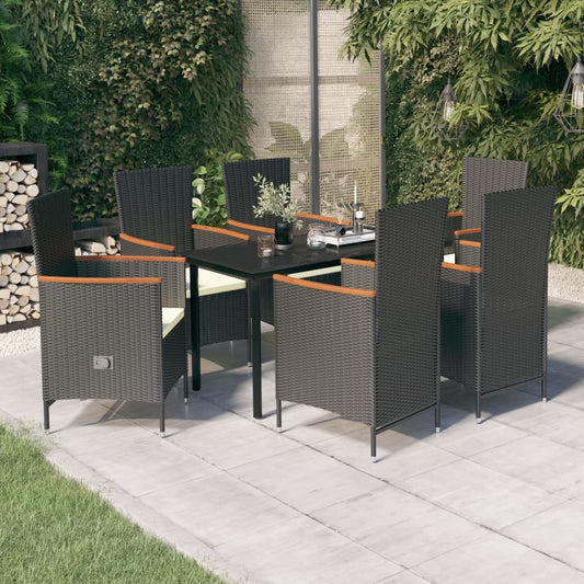 Garden Dining Set Black