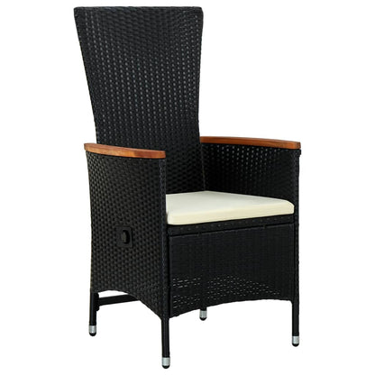 Garden Dining Set Black and Cream White