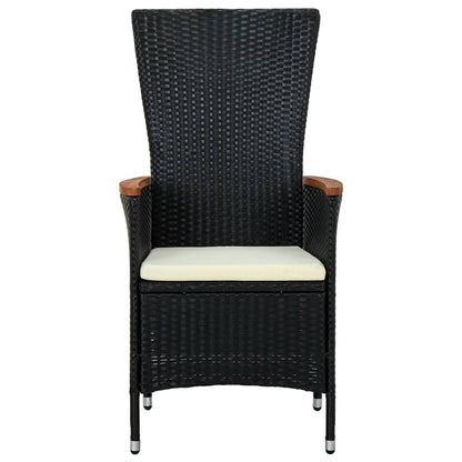 Garden Dining Set Black, Cream White