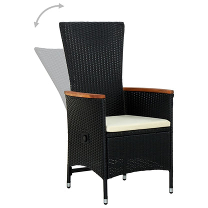 Garden Dining Set Black, Cream White