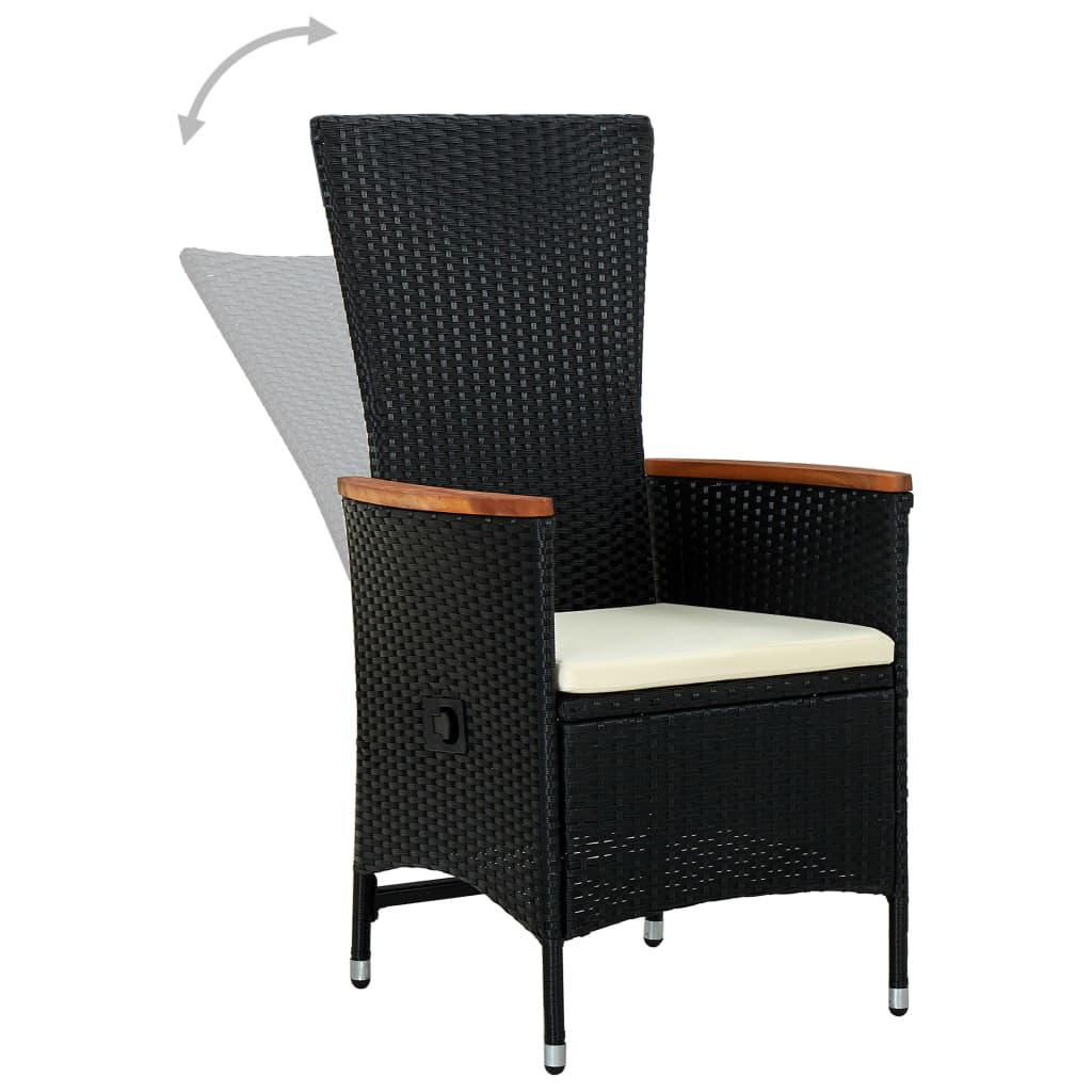 Garden Dining Set Black, Cream White