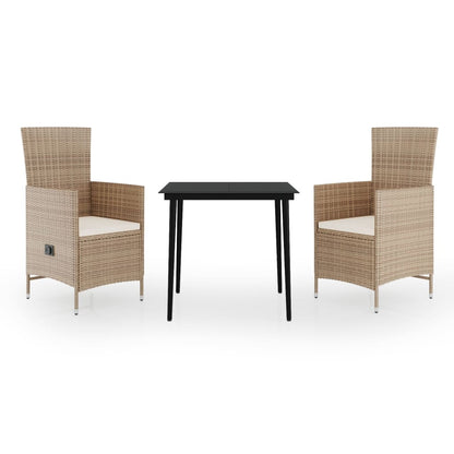 Garden Dining Set Beige and black