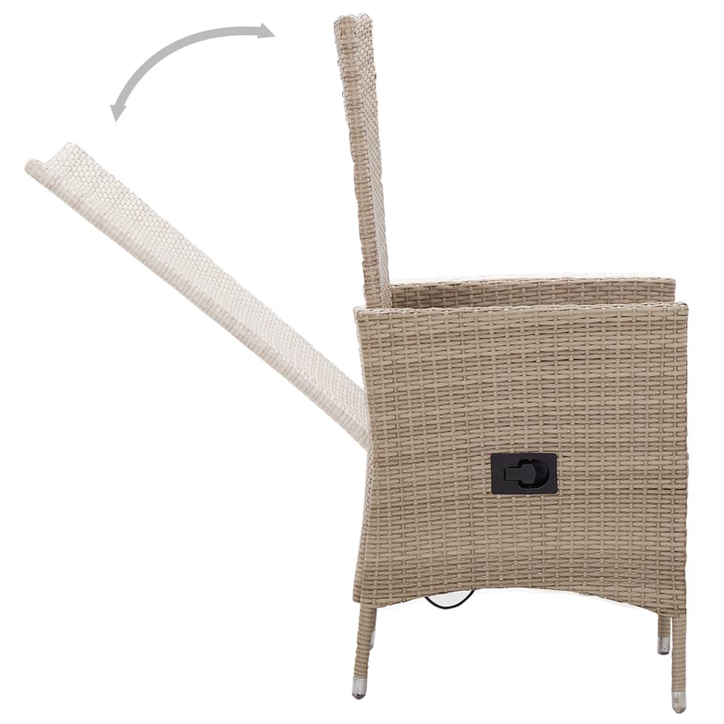 Garden Dining Set Beige and black
