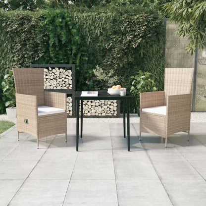 Garden Dining Set Beige and black