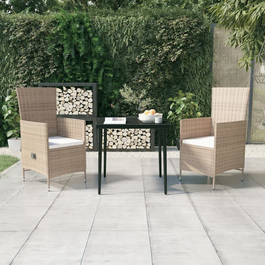 Garden Dining Set Beige and black
