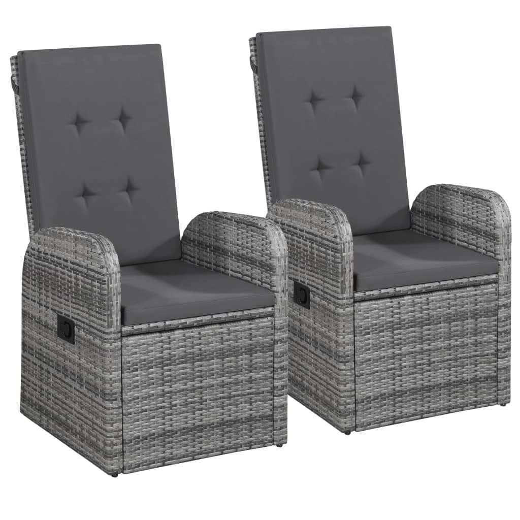 Garden Dining Set Grey and Black