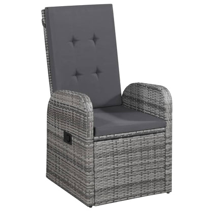 Garden Dining Set Grey and Black
