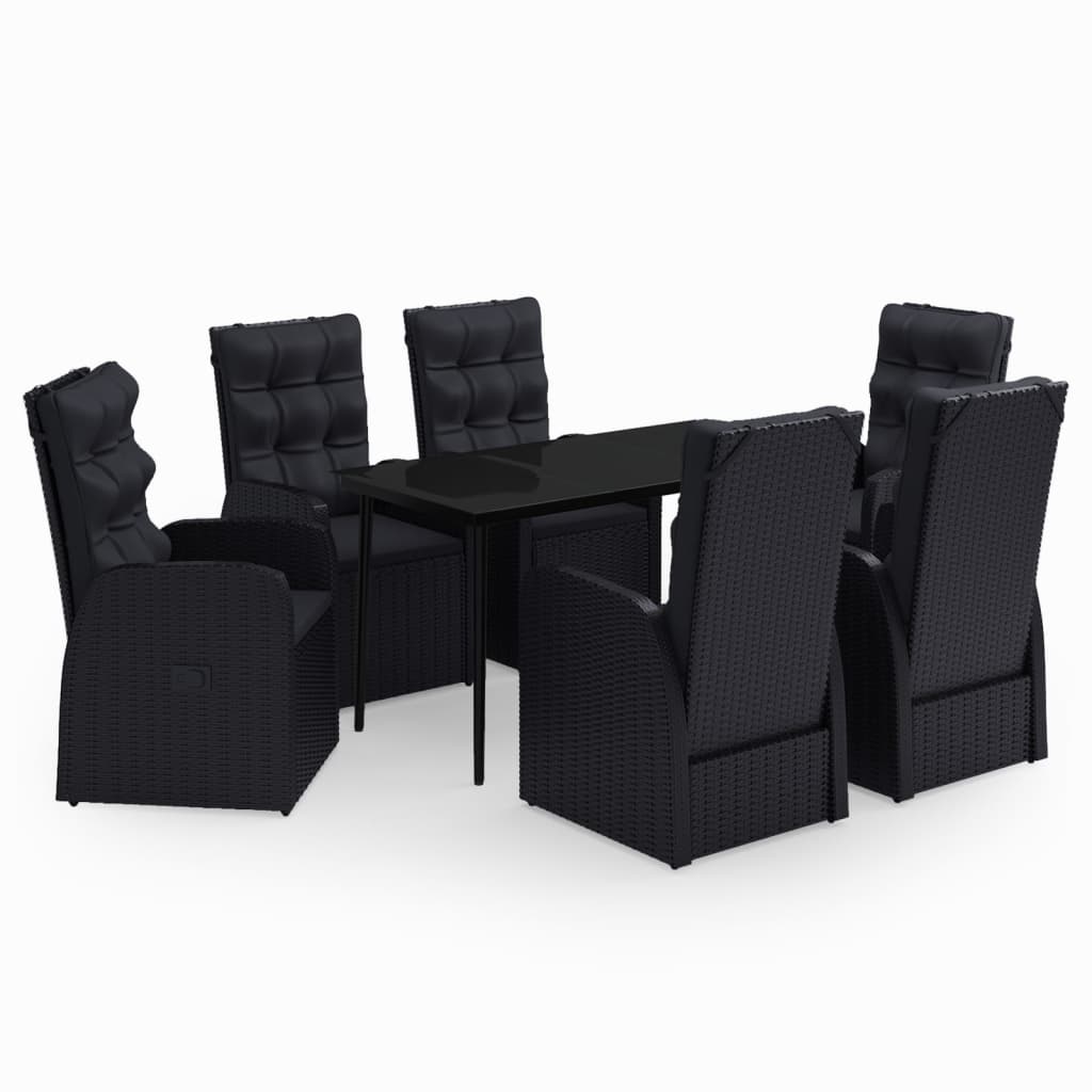 Garden Dining Set Black