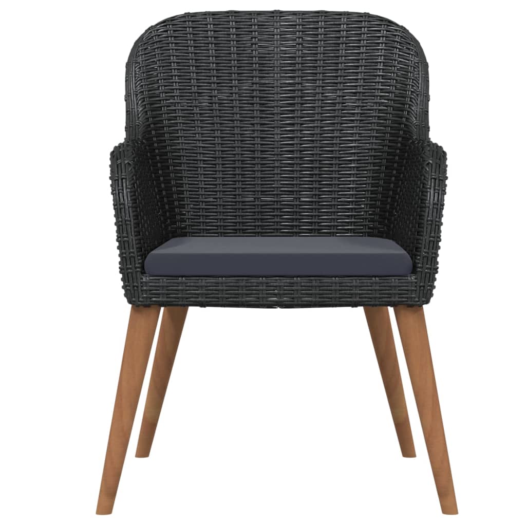 Garden Dining Set Black, Dark Grey