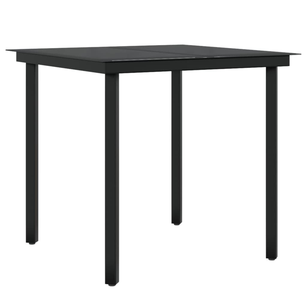 Garden Dining Set Black, Dark Grey