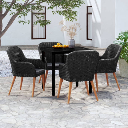 Garden Dining Set Black, Dark Gray