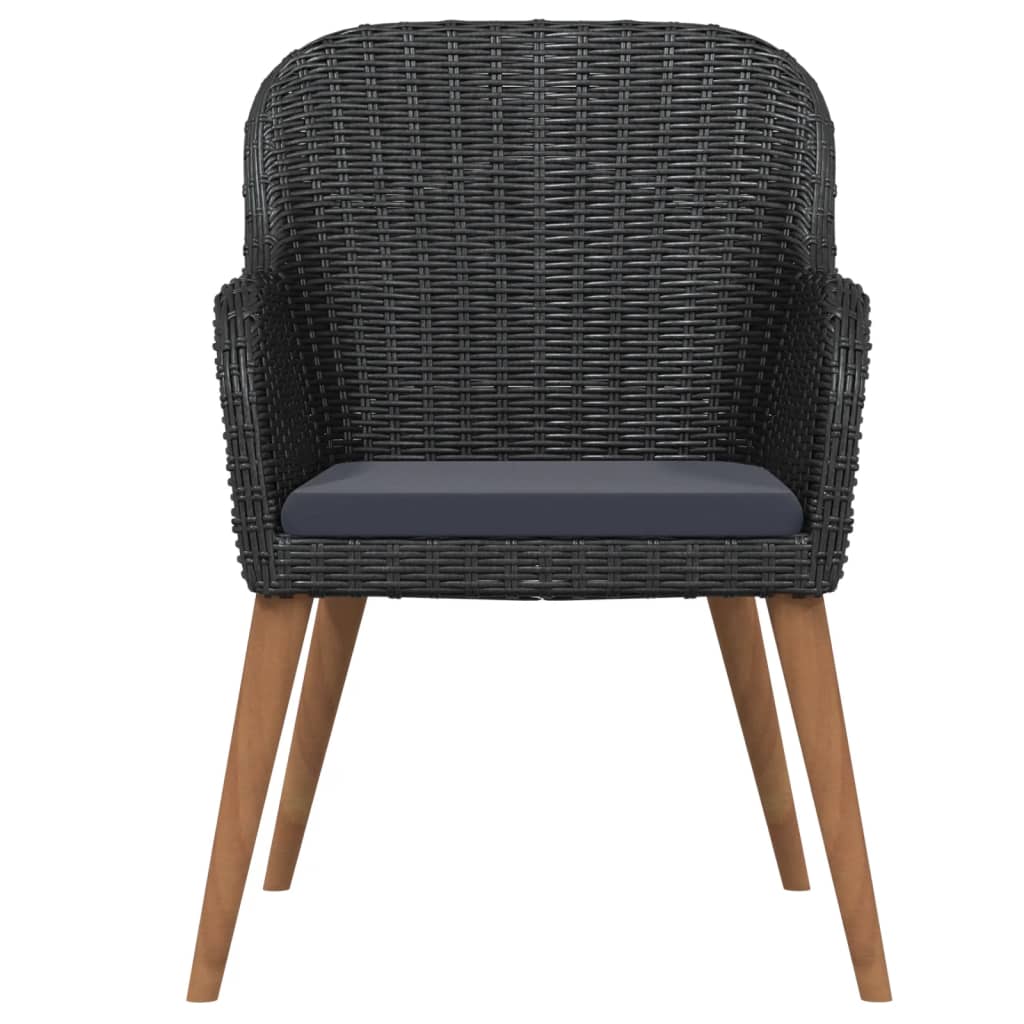 Garden Dining Set Black, Dark Grey
