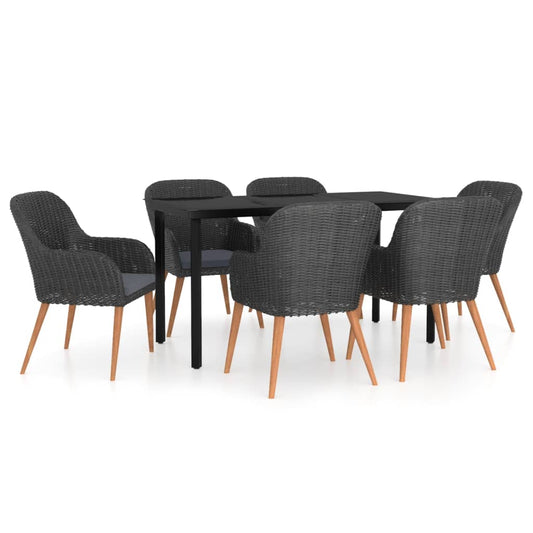 Garden Dining Set Black