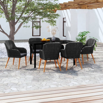 Garden Dining Set Black
