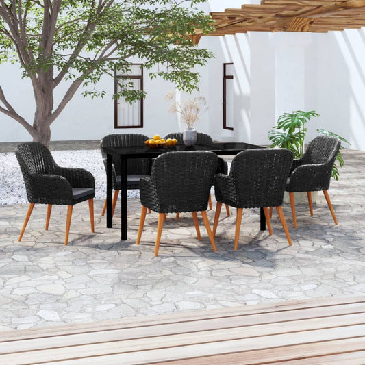 Garden Dining Set Black