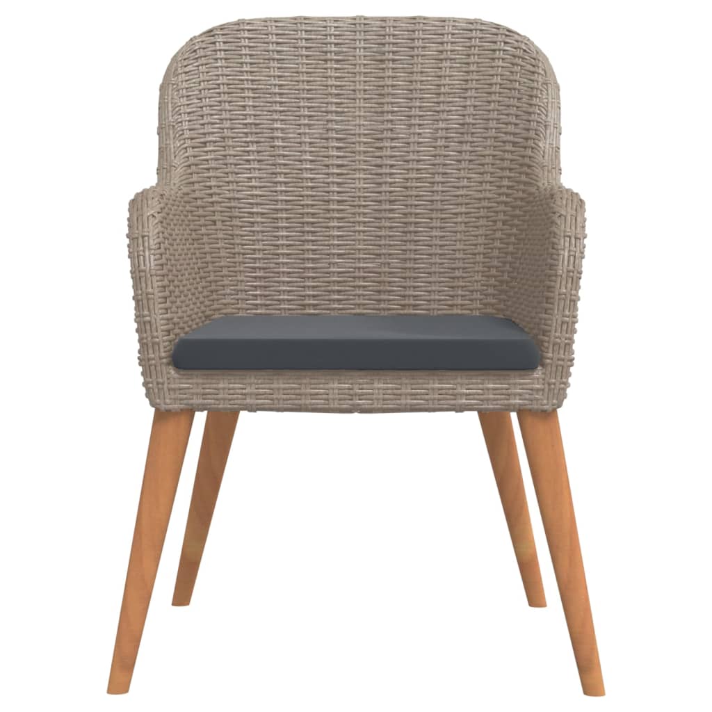 Garden Dining Set Brown and black Poly rattan Medium