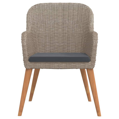 Garden Dining Set Brown and black