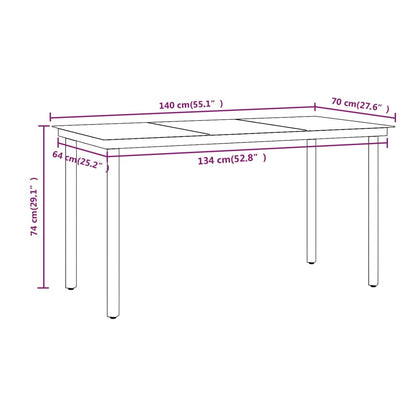 Garden Dining Set Brown and black