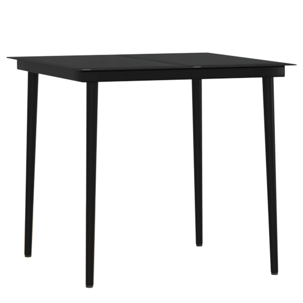 3 Piece Patio Dining Set with Cushions Black