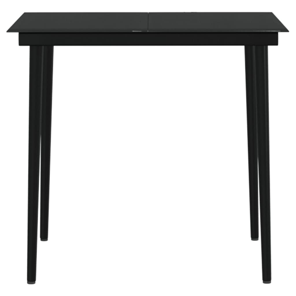 3 Piece Patio Dining Set with Cushions Black