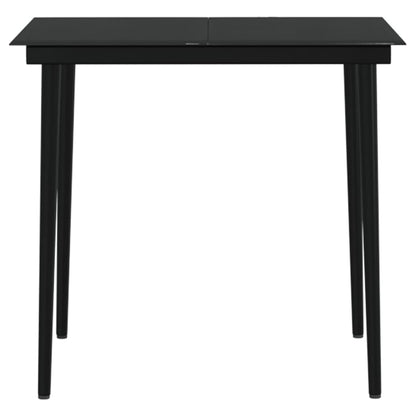 3 Piece Patio Dining Set with Cushions Black