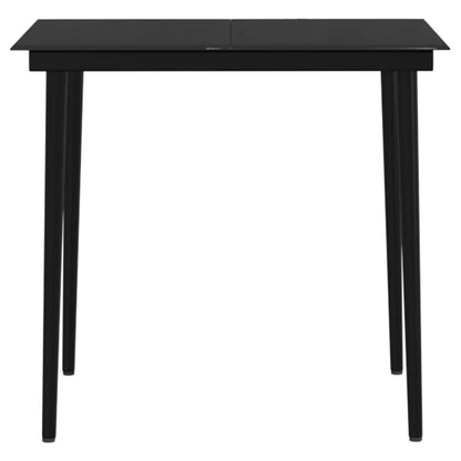 5 Piece Patio Dining Set with Cushions Black